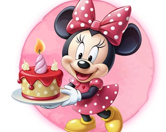 Minnie mouse png clipart, cute minnie mouse birthday, pink background, instant download
