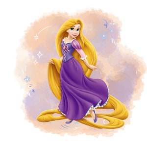 Rapunzel watercolour background, Rapunzel png clipart, tangled png, instant download