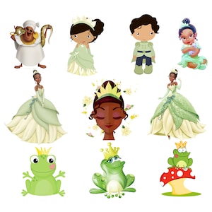 The Princess and the frog png bundle, Princess tiana png, the frog png, the frog prince png, baby Princess,