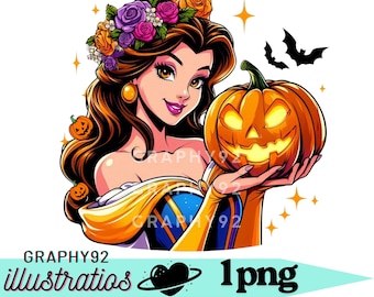 Princess belle png clipart, Princess belle halloween, beauty and the beast, instant download
