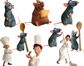 Ratatouille png bundle, Ratatouille png clipart set, remy png bundle, Ratatouille birthday, chef mouse, high quality, instant download