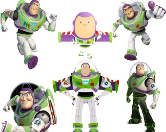 Paquete PNG de Buzz Lightyear, imágenes prediseñadas de Buzz Lightyear, personajes de Toy Story, descarga instantánea