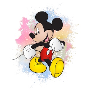 Mickey mouse png design, watercolour background, mickey mouse png clipart, instant download