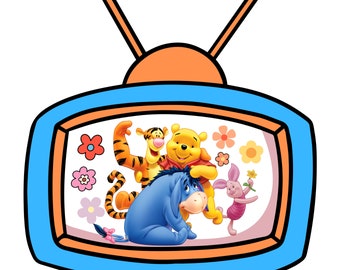 Kubuś Puchatek clipart png, projekt telewizyjny Kubusia Puchatka, ekran png, natychmiastowe pobieranie