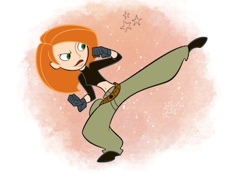 Kim possible watercolour background,  kim possible png clipart,  transparent image, instant download