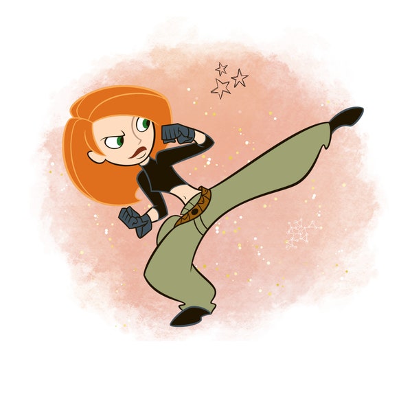 Kim possible watercolour background,  kim possible png clipart,  transparent image, instant download