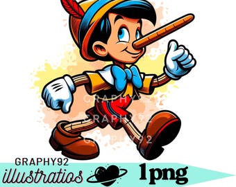 ピノキオ ジミニー クリケット 水彩画背景、ピノキオ png クリップ