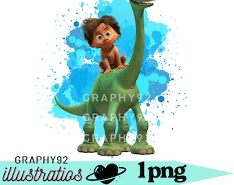 Good dinasour watercolor background, good dinasour png clipart, spot, momma ida, instant download