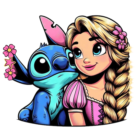 スティッチとラプンツェルのかわいい画像、スティッチとラプンツェルの
