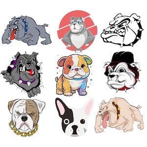 Bulldog png bundle, bulldog mascot, french bulldog, bulldog shirt design, instant download