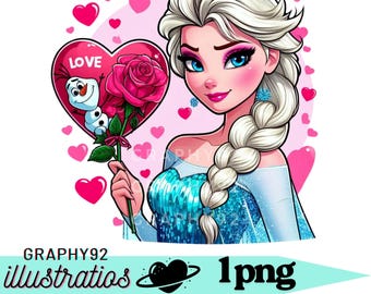 Frozen elsa png clipart, elsa valentine's day, Princess elsa png, frozen characters, elsa and olaf, elsa birthday,  instant download
