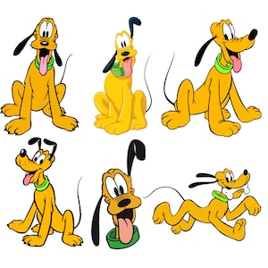 Pluto mickey png bundle, pluto png clip art set, pluto package, instant download