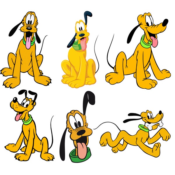 Pluto mickey png bundle, pluto png clip art set, pluto package, instant download