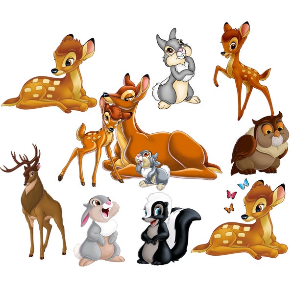 Pacchetto png Bambi, set di clipart png bambi, pacchetto bambi, alta qualità