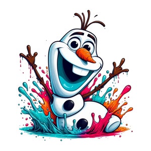 olaf splash design, olaf png clipart, frozen olaf, elsa olaf, cute olaf, frozen character, instant download