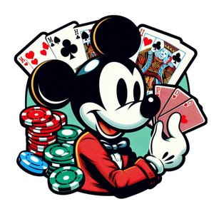clipart png mickey mouse, poker mickey mouse, cartes à jouer, téléchargement immédiat