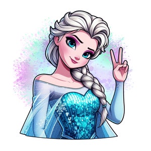 Princess elsa watercolor background, Princess elsa png clipart, elsa victory, frozen elsa, frozen princess, instant download