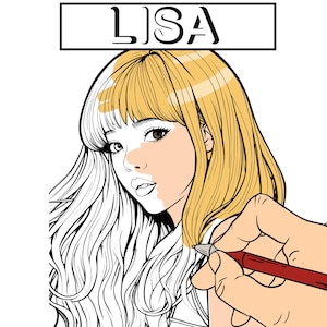 Blackpink Lisa Coloring Pages 3-Versions +1 Surprise Member