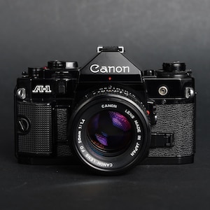 Canon A-1 SLR Film Camera with Canon FD 50mm F1.4 Lens - Mint Condition - Fully Working/Tested - New Light Seals
