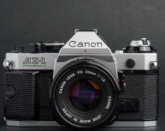 Vintage Canon AE-1 Program 50mm F/1.8 Kit Lens Film SLR