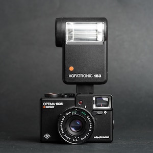 Agfa Optima 1035 Film Camera with Agfa Agfatronic 183 Flash - Fully Working - Mint Condition