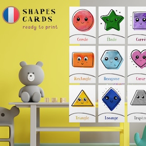 Cartes des Formes pour Enfants, Cartes Géométriques Colorées, Outil Éducatif PDF, Téléchargement A4