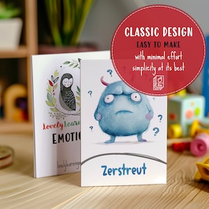 Printable Emotions Flashcards for Kids, Download Monsters Feelings Cards, Classroom Emotion Therapy, Develop EQ & Social Skills zdjęcie 3