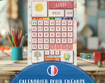 Calendrier Quotidien Français Enfants | Planificateur Montessori PDF | Rutynowe edukacyjne Niedoskonałe