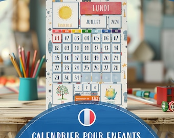 Calendrier Quotidien Français Enfants | Planificateur Montessori PDF | Tägliche Aktivitäten Lernen