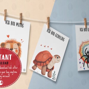 Positive Affirmationen Kinder Deutsch | Achtsamkeit Lernkarten | Selbstwertgefühl Printable PDF image 5