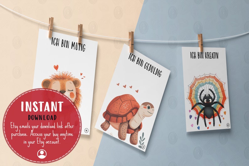 Positive Affirmationen Kinder Deutsch | Achtsamkeit Lernkarten | Selbstwertgefühl Printable PDF image 5