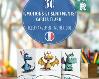 Cartes Émotions Dragons Français PDF / Thérapie Sentiments / Compétences Sociales