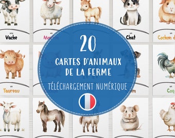 Cartes Animaux Ferme Français | Montessori Éducatif | Préscolaire PDF