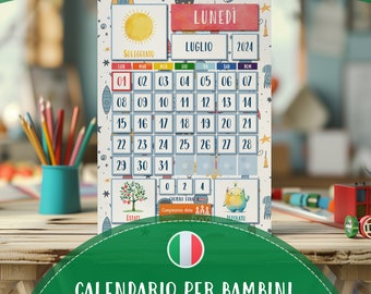 Daily Kids Calendar, Perpetual Calendar, Homeschool Wall Calendar, Montessori Materials, Classroom Chart, Educational Digital Download