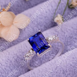 Natural Sapphire Ring Engagement Ring Dainty Ring Blue Sapphire Ring Women&#39;s Ring Promise Ring September Birthstone Ring Gift For Her