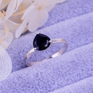Pretty Black Onyx Ring Women's Ring Personalized Gift For Her Engagement Ring Birthday Gift For Mom July Birthstone Ring Handmade Rings
