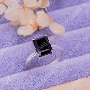 Black Onyx Ring Women's Ring Personalized Gift For Her Engagement Ring Birthday Gift For Mom July Birthstone Ring Solitaire Ring Dainty Ring