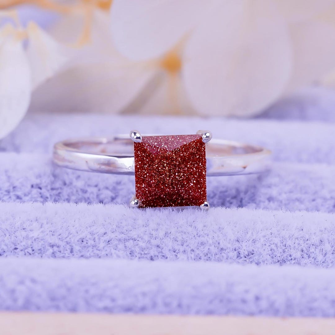 Raw Natural Sandstone Ring Golden Sandstone Engagement Ring Nebula Ring ...