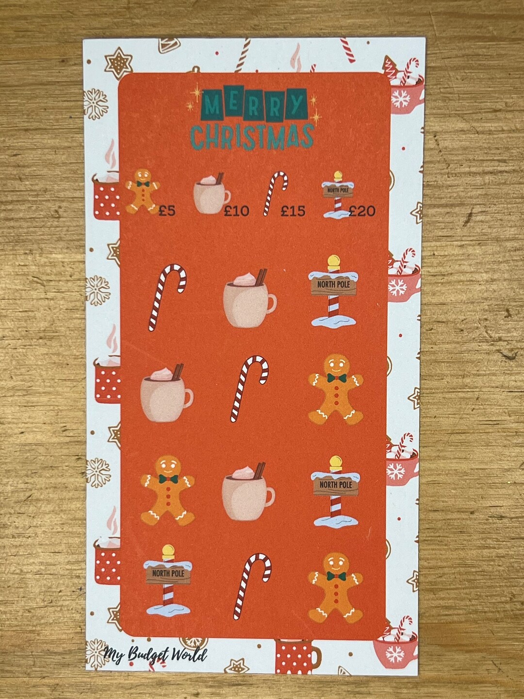 Christmas Bingo Savings Challenge Cash Wallet Insert - Etsy
