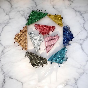 10 PCS Wedding Handkerchief, Henna Handkerchief, Sequin Bridal Hankie, Halay Handkerchief,