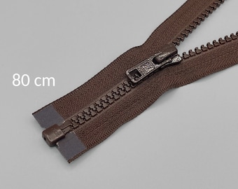 80 cm YKK Fermeture à glissière injectée separable marron foncé