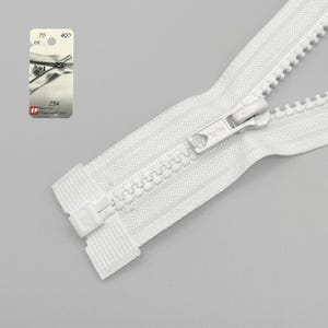 70 cm Fermeture éclair Z54 injectée séparable Blanc