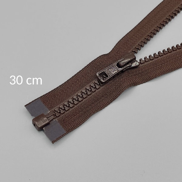 30 cm YKK Fermeture à glissière inyectable separable marrón foncé