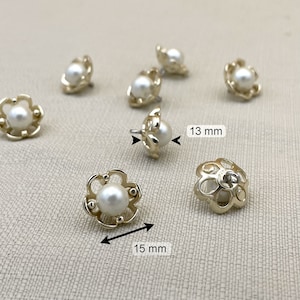 Bouton à queue metal forme fleur 15 mm