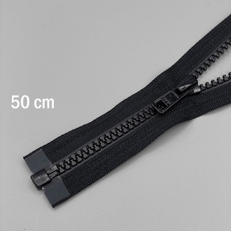 50 cm YKK Fermeture à glissière injectée separable noir immagine 1