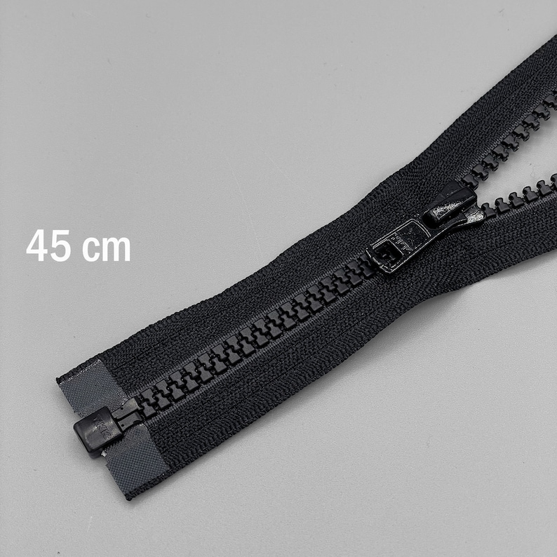 45 cm YKK Fermeture à glissière injectée séparable noir image 1