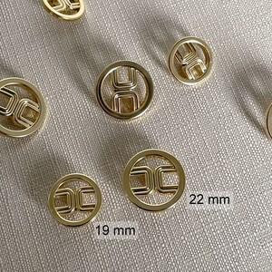 Bouton à queue doré 19 ou 22 mm