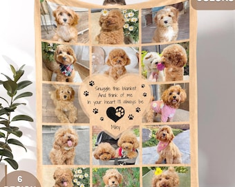 Custom Pet Memorial Photo Blanket With Text, Personalized Dog Memorial Blanket, Pet Loss Blanket, Pet Memorial Gift