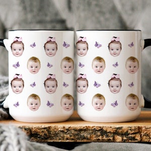 Baby Face Mug, Personalized Face Mug, Your Dogs Face Mug, Your Husband's Face Mug, Father's Day Gift, Mother's Day Gift, Funny Gift Ideas image 1