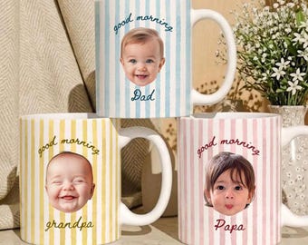 Personalized Baby Face Mug for New dad, Custom Photo Mug, First Fathers Day Gift from Baby, First time Dad Mug Gift